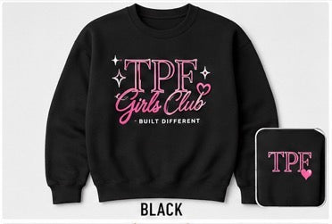 TPF Girls Club Raised Embroidery Crewneck