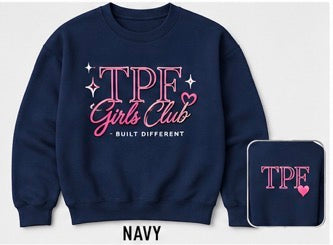 TPF Girls Club Raised Embroidery Crewneck