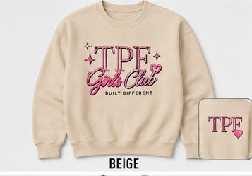 TPF Girls Club Raised Embroidery Crewneck