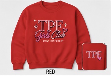 TPF Girls Club Raised Embroidery Crewneck