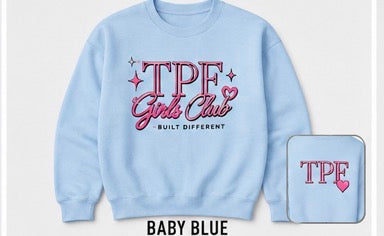 TPF Girls Club Raised Embroidery Crewneck