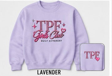 TPF Girls Club Raised Embroidery Crewneck