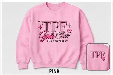 TPF Girls Club Raised Embroidery Crewneck